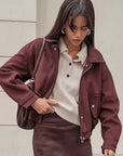 Retro Brown Suede Jacket for Women