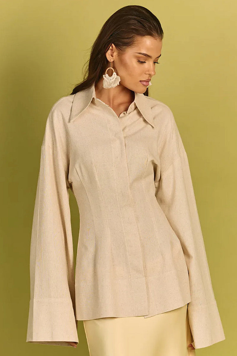 Simple Loose Linen Women's Shirt for Spring and Summer