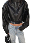 Trendy Street Style Leather Jacket for Women