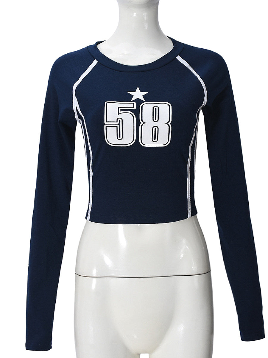 Trendy Women's Long Sleeve T-Shirt with Print