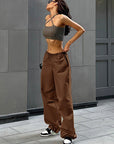 Casual Drawstring Waist Cargo Pants for Women