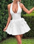 Elegant Sleeveless V-Neck Floral Dress