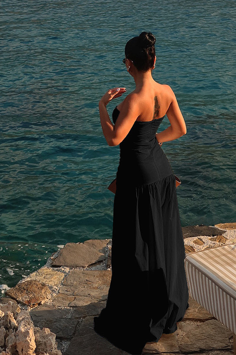Summer European and American Strapless Beach Dress