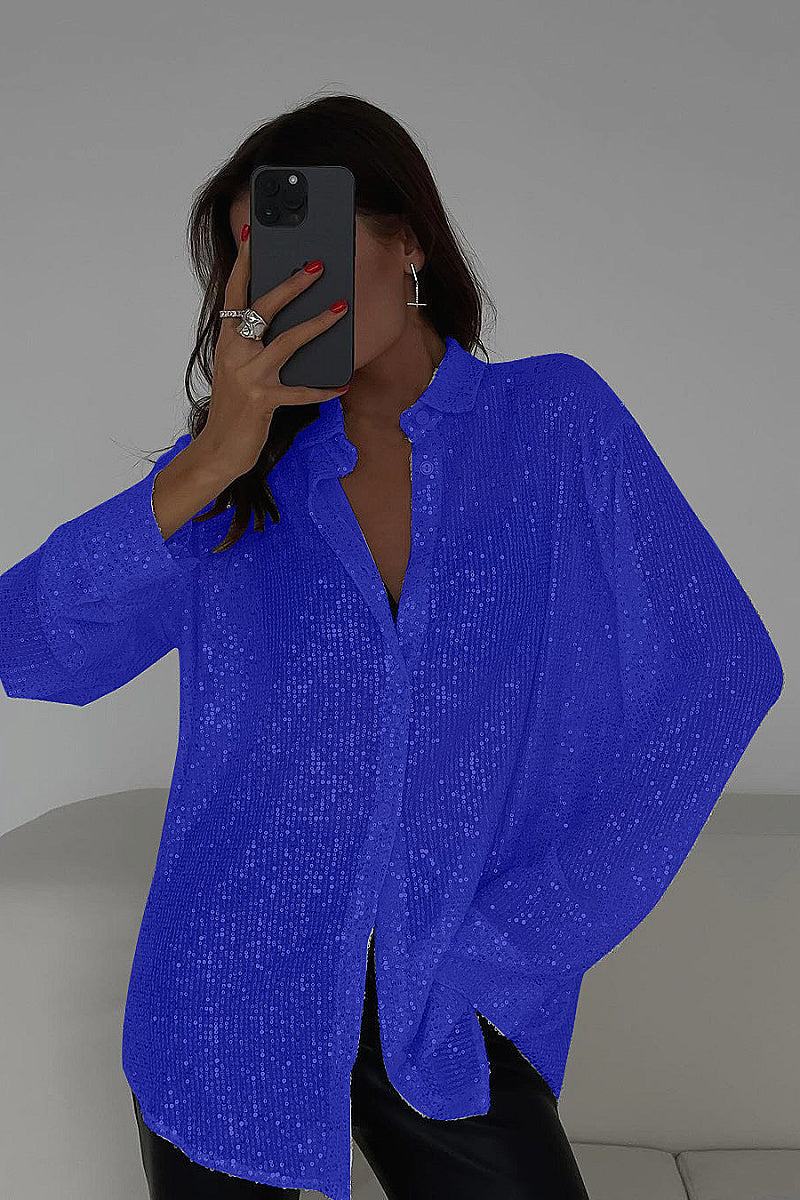 2026 New European and American Sequin Shirt