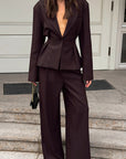Casual Waist-Defined Suit Set for Women