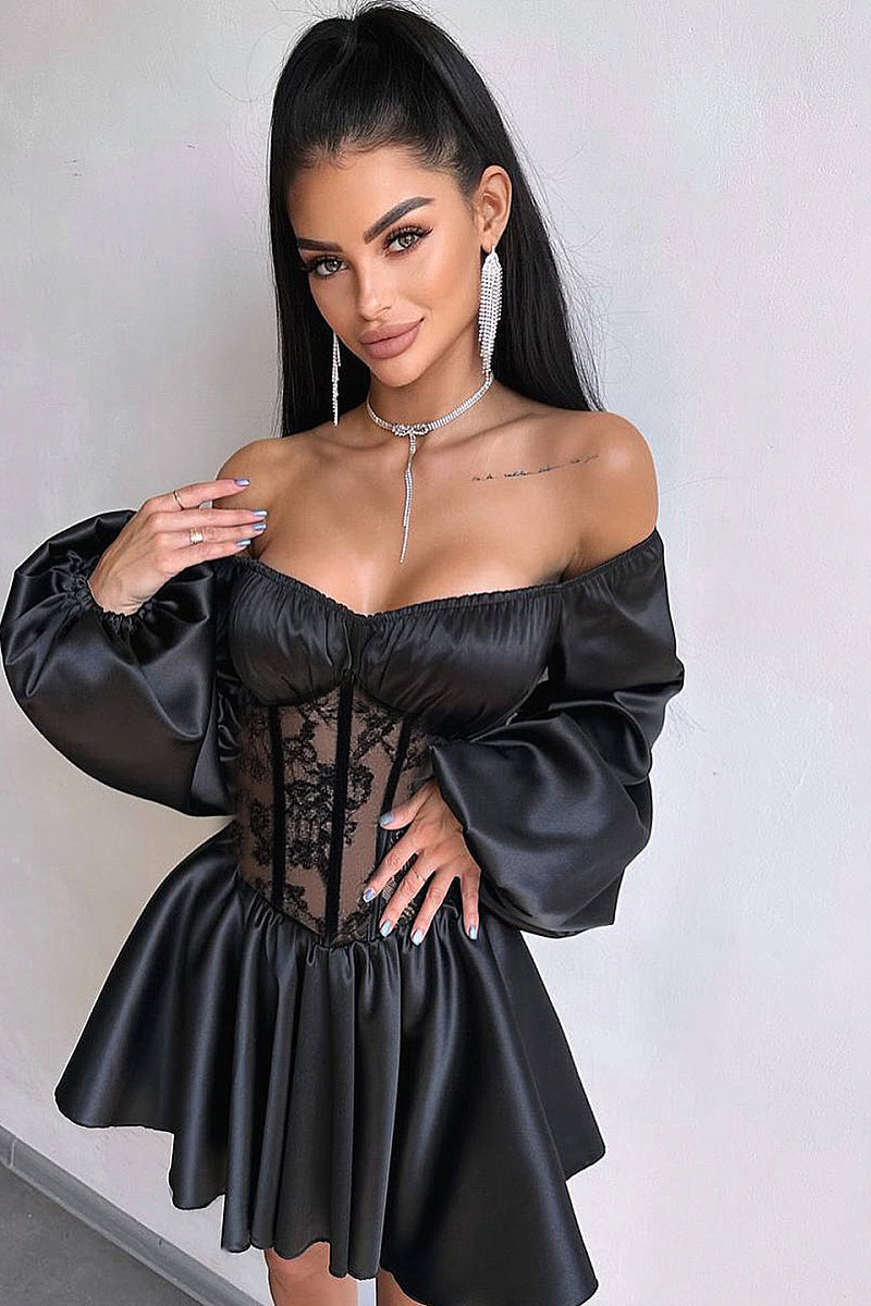 Elegant Satin One-Shoulder Mini Dress