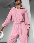 Women's Pink Polo Tracksuit Set