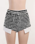 High-Waisted Striped Drawstring Shorts for Women