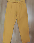 Casual High Waist Straight Leg Pants with Belt