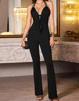 Deep V Neck Halter Jumpsuit for Women