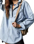Fashionable Casual Slim Fit Denim Shirt