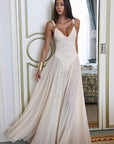 Elegant Long Dress with Sheer A-Line Design