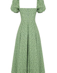 Summer Women's Floral Square Neck Puff Sleeve Dress