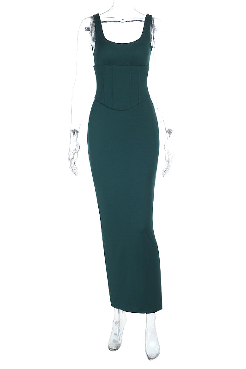 Summer Sexy Solid Color Slim Fit Dress