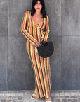 Autumn Women's V-Neck Long Sleeve Dress