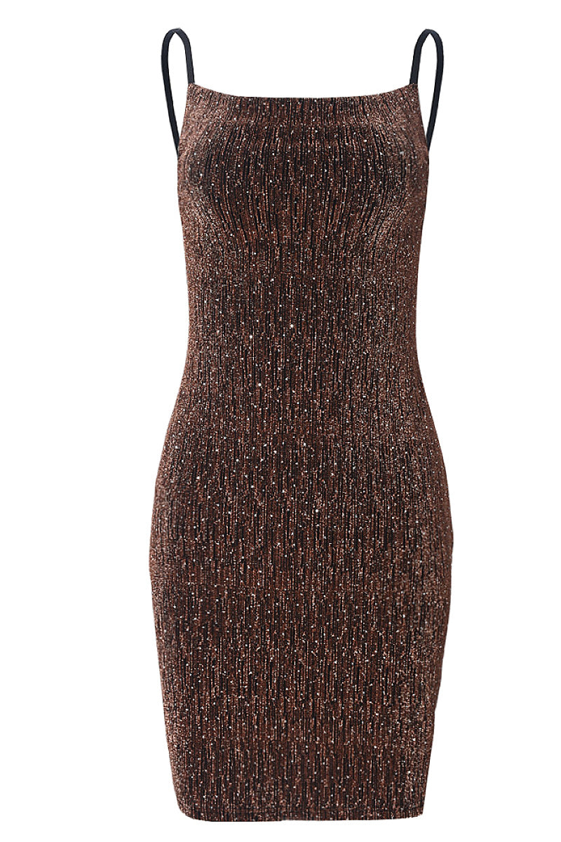 Sexy Backless Knitted Dress with Rhinestones