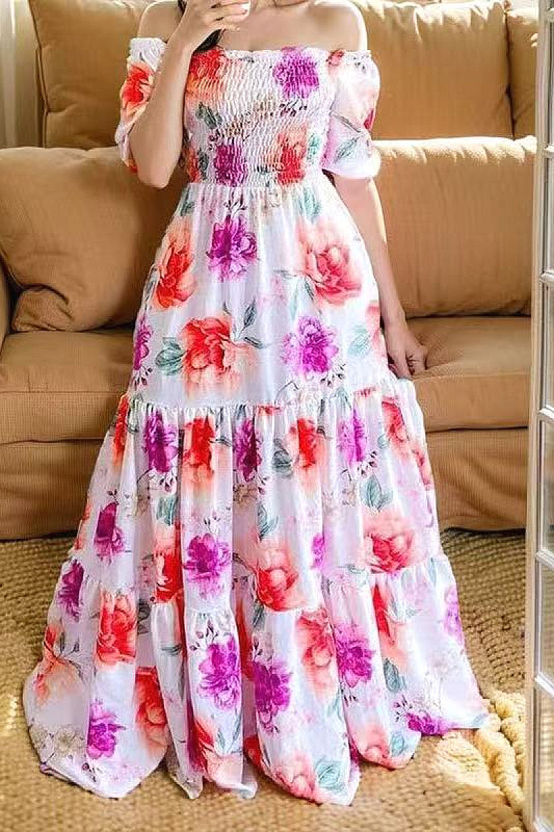 2025 Spring Summer Elegant Floral Dress