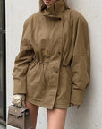 Winter Loose High Neck Suede Jacket