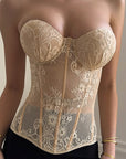 Sexy Embroidered Fishbone Bustier for Women