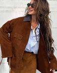 Fashionable Brown Vintage Suede Leather Jacket