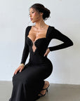 Elegant V-Neck Mermaid Dress for Parties