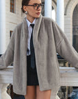 Fashionable Long Sleeve Faux Mink Coat for Women