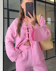 Chic Bow Tie Casual Set for Women