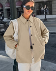 French Khaki Long Trench Coat for Women
