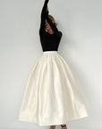 Spring Wholesale Solid Color Satin A-Line Skirt