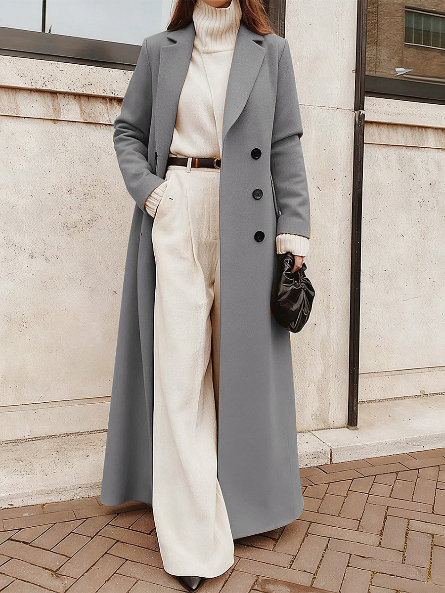 2026 Autumn Winter Women's Long Solid Color Coat