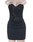 Chic Lace Strapless Bodycon Dress