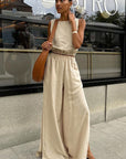 Summer Cotton Linen Two-Piece Set for Women