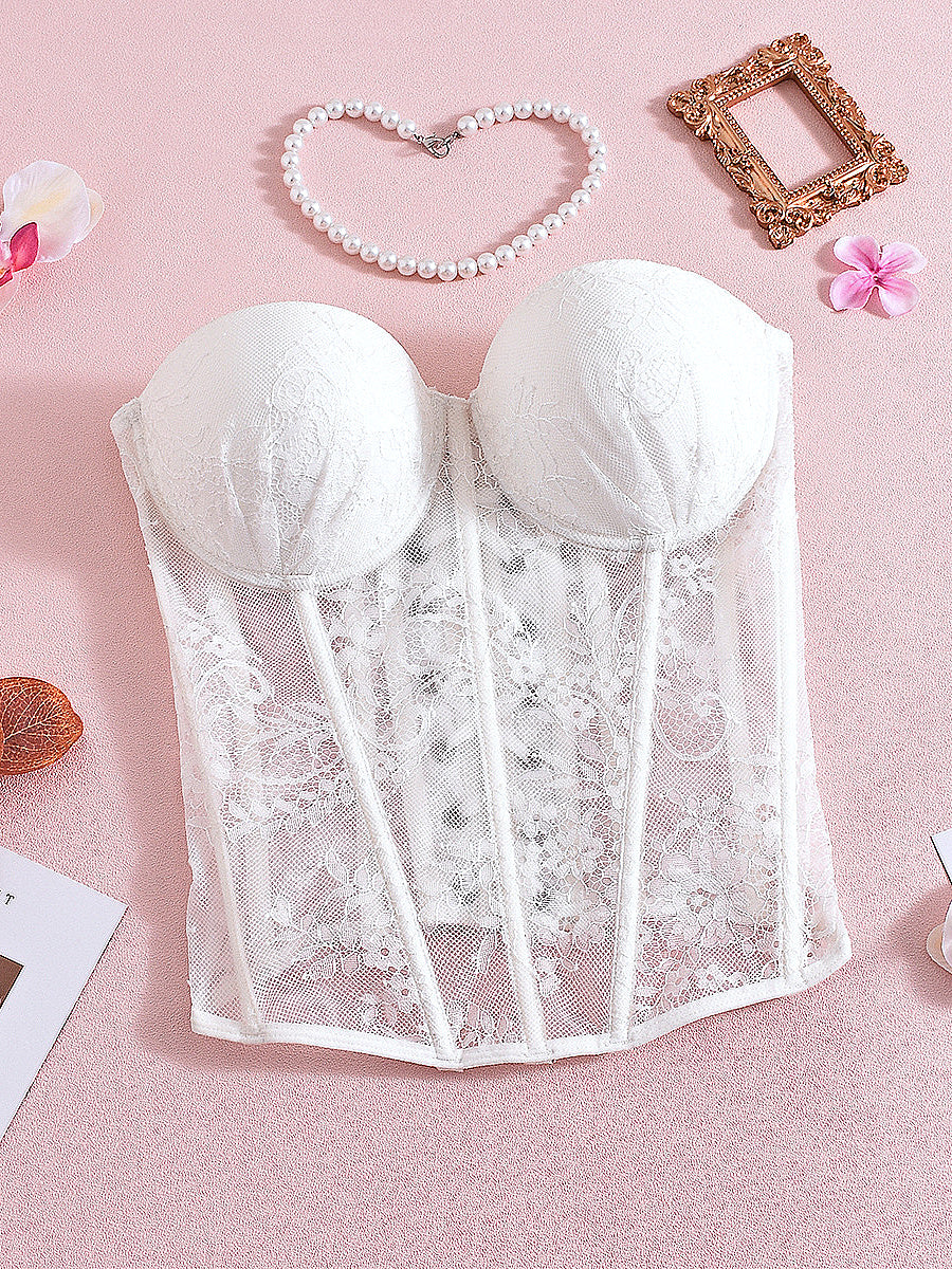Sexy Embroidered Fishbone Bustier for Women