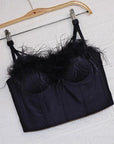 Chic Feather Strapless Top for Women