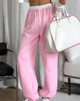 Gray Low Rise Color Block Wide Leg Pants