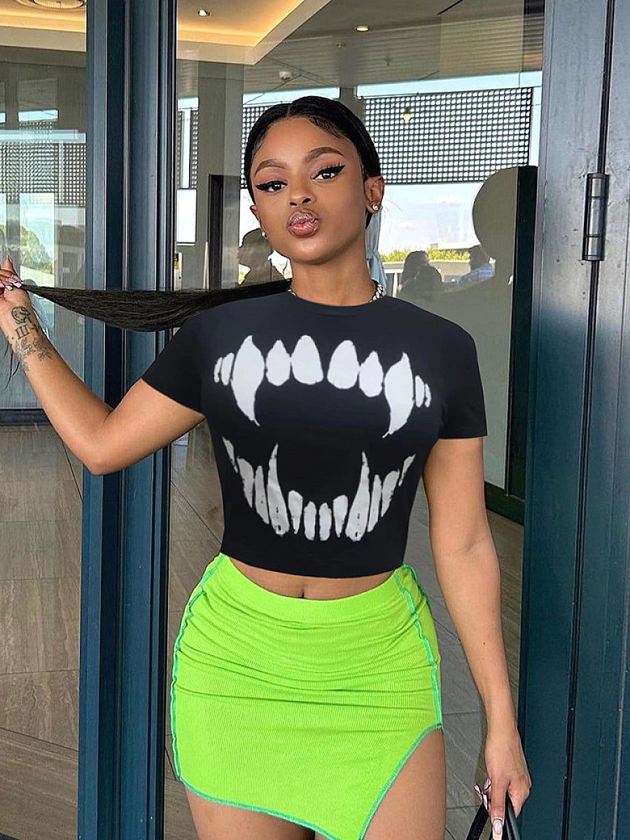 Trendy Women's Short Sleeve Crop Top