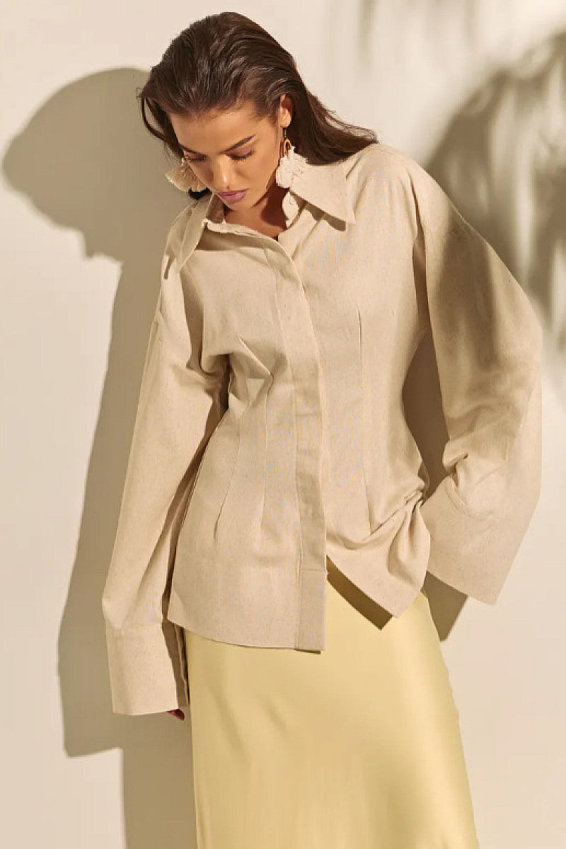 Simple Loose Linen Women's Shirt for Spring and Summer