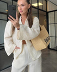 Chic Bow Tie Casual Set for Women