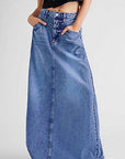 Vintage A-Line Denim Skirt for Women