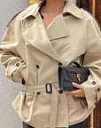 Stylish Long Sleeve Belted Coat for Women
