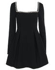 Elegant A-Line Dress with Square Neck