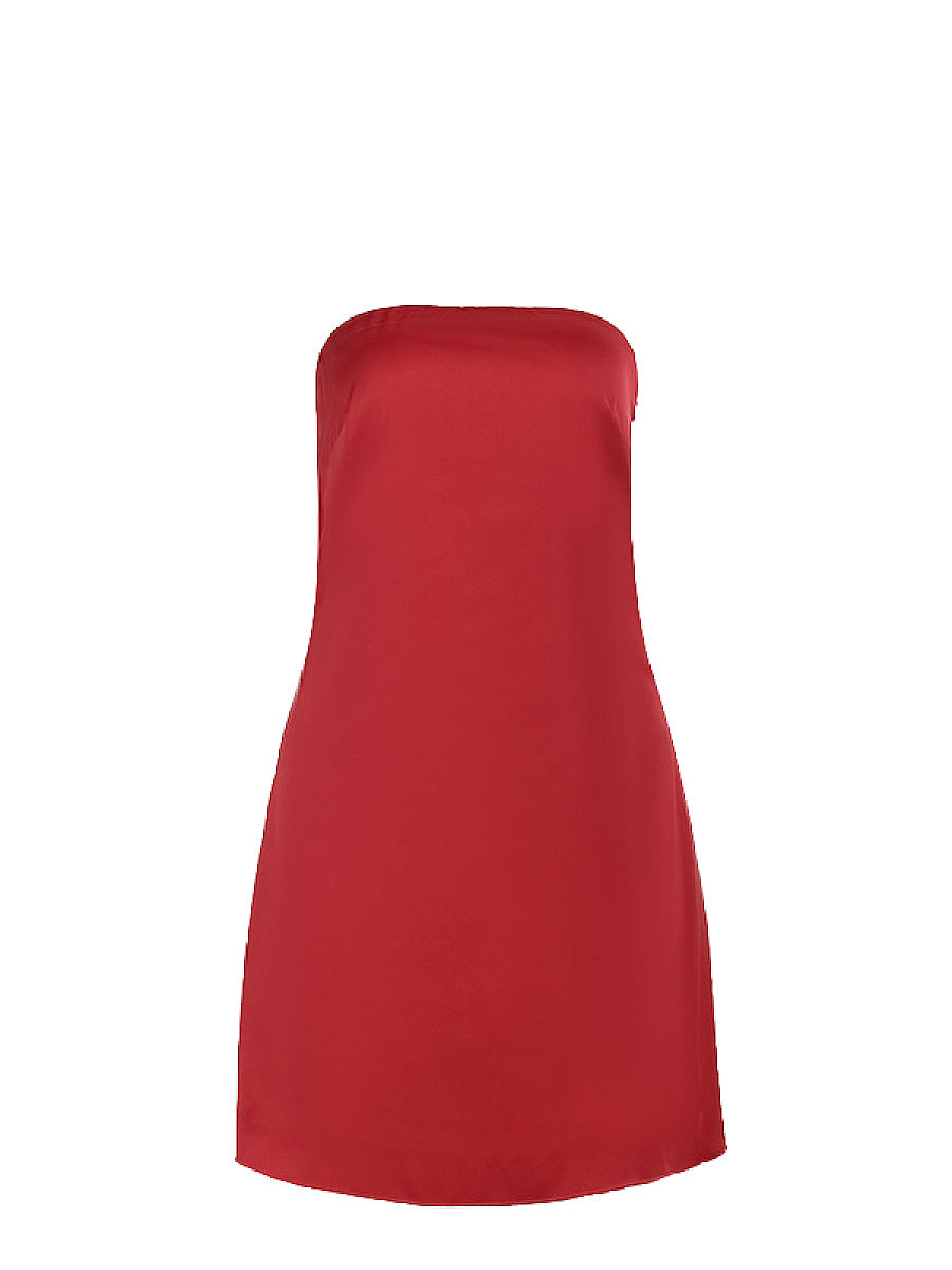 Elegant Strapless Satin Mini Dress