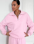 Fashionable Pink Sweatshirt and Pants Set for Women