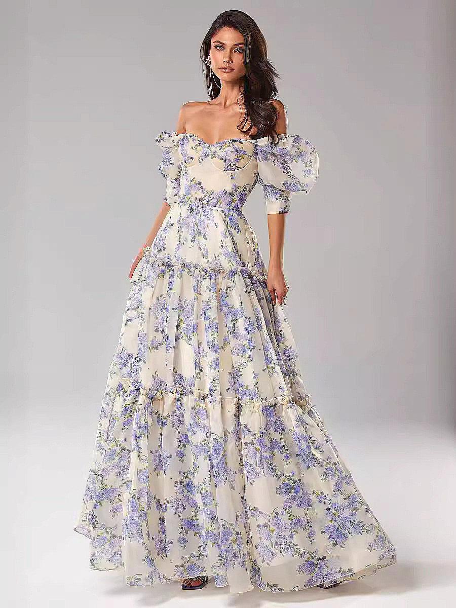 Elegant Off-Shoulder Long Dress for Women