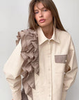 French Design Asymmetrical Shirt for Casual Wear