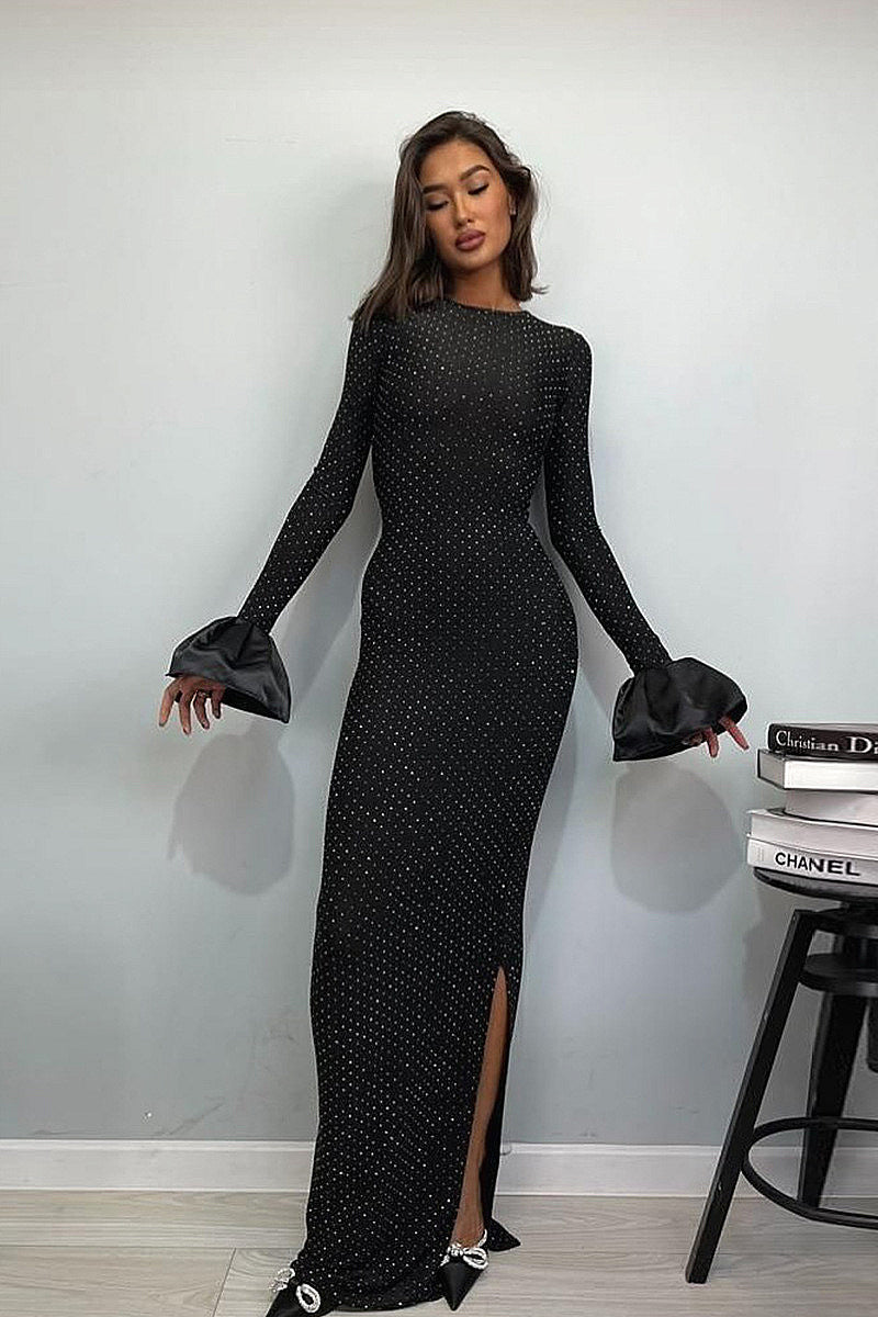 Fashionable Long Sleeve Polka Dot Dress