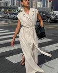 French Style Elegant Cotton Linen Dress