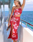 Sexy Hollow Print One-Shoulder Dress