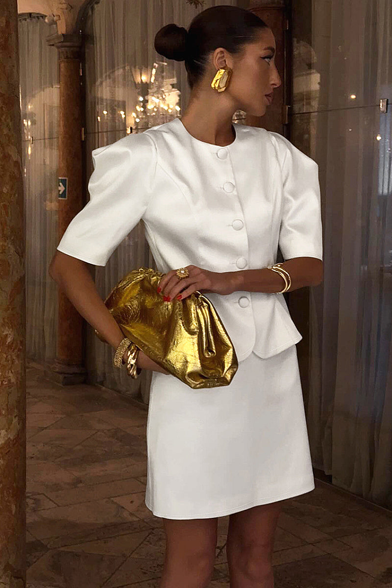 Chic Commuter Two-Piece Shirt and Skirt Set