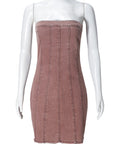 Sexy Backless Denim Dress for Spring Summer